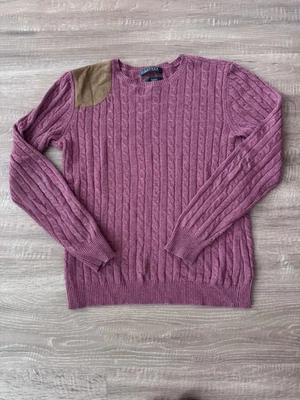Vintage Raro Lauren Ralph Lauren Rosa Cabo Malha Camurça Patch Exclusivo Tamanho M - Imagem 1 de 4
