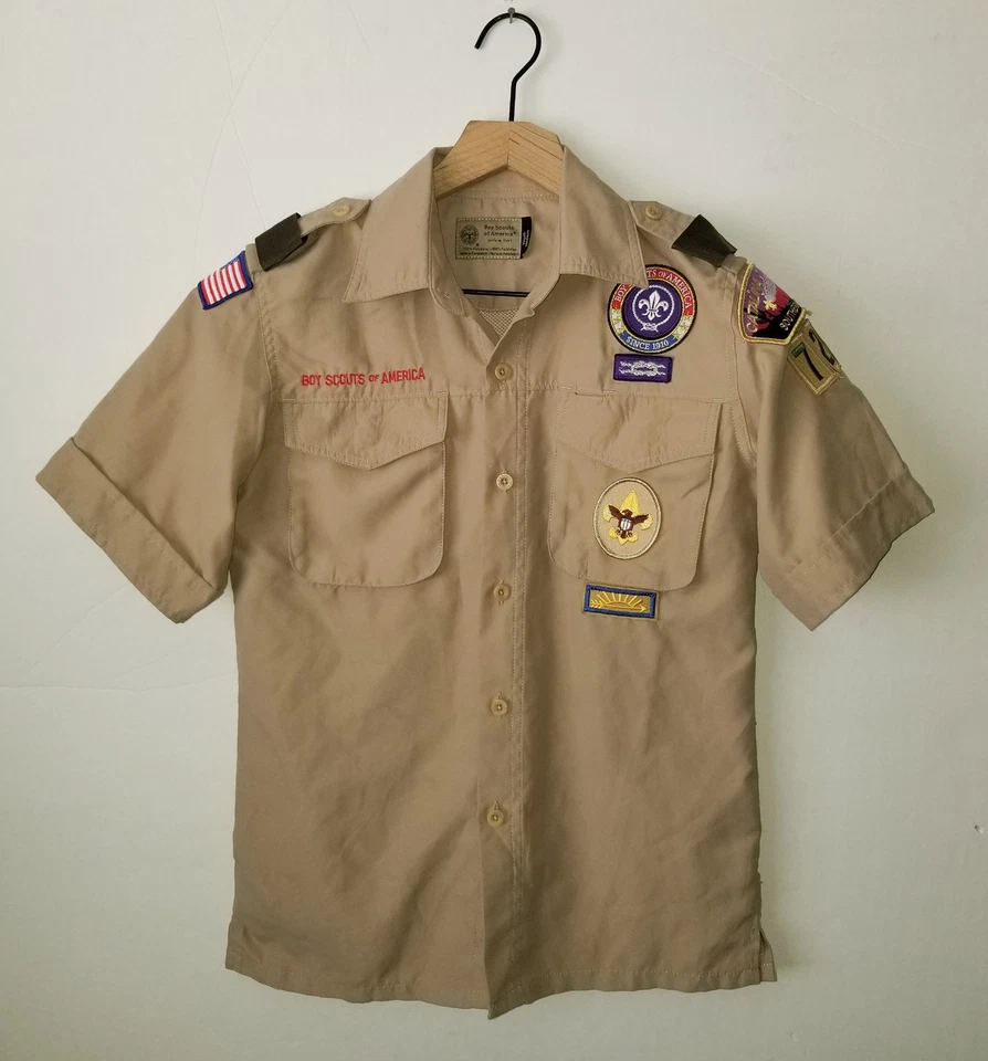 Boy Scouts VENTED Uniform Shirt BSA #722 Microfiber Polyester Boys Youth Size MD - Image 1 of 4