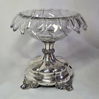 03L12 ANCIEN CENTRE DE TABLE COUPE EN ARGENT MASSIF 950 BELGIQUE 1831-1868 - Photo 1/4