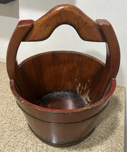 Large Antique Wooden Bucket - Picture 1 of 10