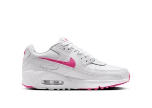 Nike Air Max 90 GS White Laser Fuchsia Sneakers Shoes HF6358-101 7Y Women's 8.5 - Picture 1 of 7