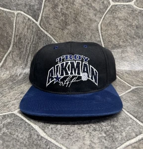 VINTAGE Dallas Cowboys Hut Kappe Druckknopflasche schwarz Troy Aikman Football Herren 90er - Bild 1 von 11