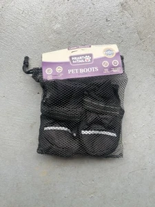 Heart to Tail Pet Boots Black Nonslip Fleece Lined LARGE Dog Boots NEW! - Picture 1 of 1