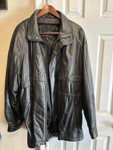 Giubbotto uomo Wilson’s pelle nero XL full zip tasche classico bomber coat - Foto 1 di 6