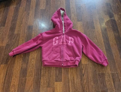 Sudadera con Capucha Forrada Gap Sherpa Niños Talla Mediana Rosa Cremallera Completa Bolsillos Chaqueta con Capucha Foto 1 de 4
