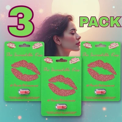 Incredible Kiss Mujer Vitalidad Soporte de Excitación 3 Piezas + Muestras de Miel Gratis Foto 1 de 4