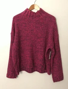 NWT BP NORDSTROMS Plus Size XL Marled Mock Turtleneck Sweater Pink Gray - Picture 1 of 5