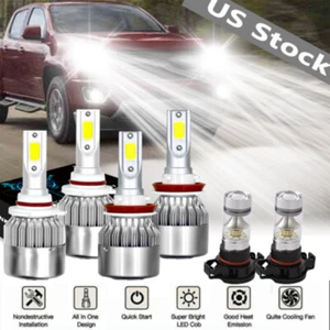 For 2016-2018 Colorado 6000K White LED Headlight High Low Fog Light Bulbs - Picture 1 of 10