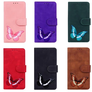 Colorful Butterfly Leather Wallte Case For ZTE V40 Vita A7S Blade A72 A52 Cover  - Picture 1 of 12