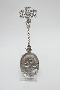 Löffel Arnhem / Niederlande Stadtwappen Silber 800 Halbmond Krone 58,1 Gr - Picture 1 of 10
