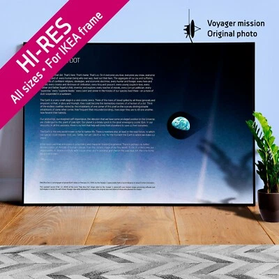 SYNTHWAVE1950 Pale Blue Dot poster, Voyager 1 (2020 revision), Carl Sagan quote — poster