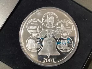 2001 Hamilton Mint Giant Commemorative 50 State Quarters 4 Oz .999 Fine Proof - Picture 1 of 8