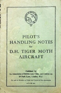 Vintage Pilot's handling notes for D.H. Tiger Moth Aircraft Planes Aviation - Picture 1 of 4
