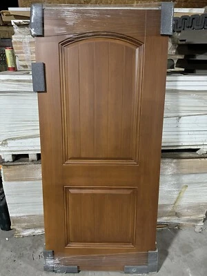 Exterior Solid Door, 6 Panel / Arch Top Wood Grain, 36" x 80"  - Bulk Discounts - Image 1 of 2