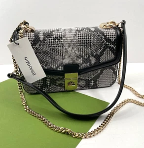 Bolso Bandolera Brahmin Rosa Cuero Negro Chispa Nuevo con Etiquetas - Imagen 1 de 13