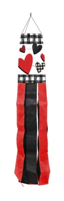 Calcetín de viento a cuadros San Valentín vacaciones rústico 40" L Briarwood Lane Foto 1 de 2