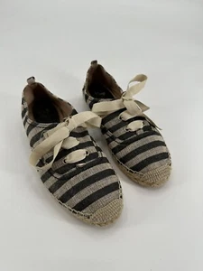 KATE SPADE NEW YORK LIDO Sparkle Striped Lace Up Espadrilles Shoes W's Sz 9 - Picture 1 of 15