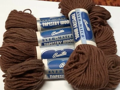 Bucilla Ever-Match Tapestry Wool Lot of 5 Color 2088 Chocolate Brown  - Image 1 of 2