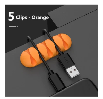 Clips de cable de silicona flexibles organizador de escritorio USB cable lazos gestión de cables Foto 1 de 4