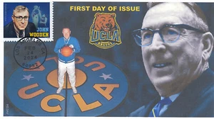 JVC CACHETS-2024 JOHN WOODEN FIRST DAY COVER FDC UCLA BASKETBALL COACH DESIGN #3 - Picture 1 of 1