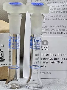 Volumetric flasks 1ML 36401 ,BLAUBRAND, class A, DE-M, Boro 3.3, with PP stopper - Picture 1 of 5