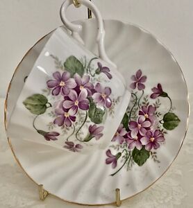 Allyn Nelson Collection Fine Bone China Purple Tea Cup & Saucer England