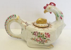 Rare 1760s Ducal Ludwigsburg Porcelain Figural Rooster Ink Stand - Picture 1 of 18