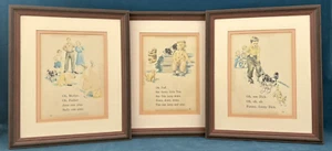 3 Vintage Dick and Jane Reader Pages Custom Framed Prints - Picture 1 of 8