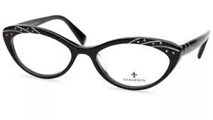 Neu Seraphin Heidekraut/8781 schwarze Brille 52-17-140 mm B32 mm Japan - Bild 1 von 10