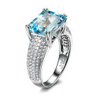 18ct White Gold Swiss Blue Topaz and Diamond Cocktail Ring VVS