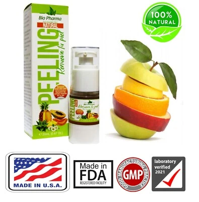 Peeling Solución Natural AHA BHA HECHO EN USA DE FRUTAS Remueve Piel Muerta