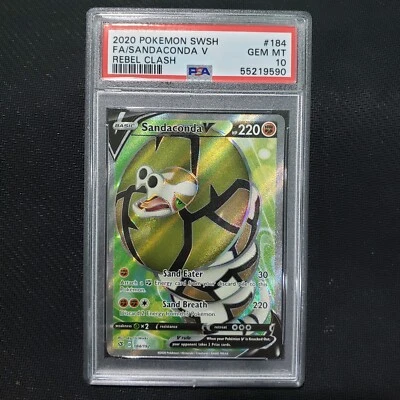 2020 Pokemon: SANDACONDA V 184/192 - [Rebel Clash] Full Art - Gem Mint PSA 10 💎 - Image 1 of 2