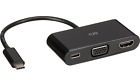 C2G USB Type C To HDMI And VGA Multiport Adapter with Power Delivery - Black