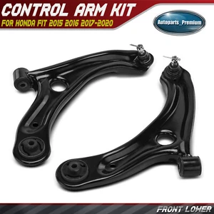 2pcs Front LH & RH Lower Control Arm w/ Ball Joint Assembly for Honda Fit 15-20 - Picture 1 of 9