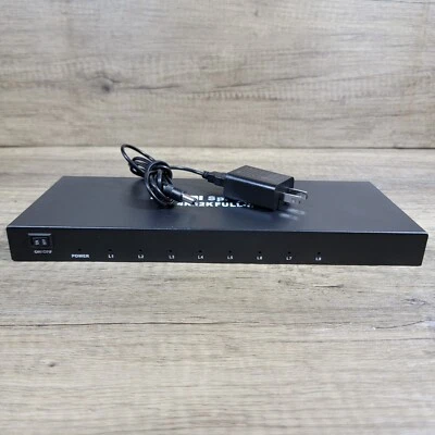 HDMI Splitter 1x8 4Kx2K Full-HD Splitter Audio Video Distributor Box Support - Image 1 of 4