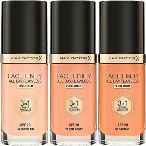 MAX FACTOR Facefinity 3-In-1 All Day Foundation Spf 20 -30ml *CHOOSE YOUR SHADE* - Picture 1 of 14