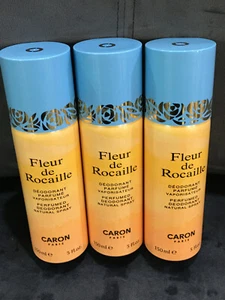 Menge 3 x 150ml Fleur de Rocaille Parfümiertes Deodorant Spray von Caron - Bild 1 von 3
