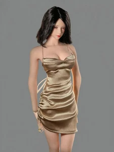 1/6 Scale Golden Sexy Zip Up Nightgown Fit for 12" Female Action Figure Toy - Picture 1 of 4