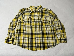 Lauren Ralph Lauren Women's Size 2X Long Sleeve Top Yellow Plaid Button Up Shirt - Picture 1 of 8
