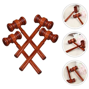 Subasta de tumbas de madera 4 piezas mazo tribunal juez utilería cognitiva - Imagen 1 de 12