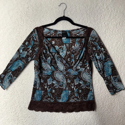 Blusa JTB Talla L Sobrepelliz Y2K Boho Cachemira Bohemia Hippie Campesina Encaje De Colección Foto 1 de 4