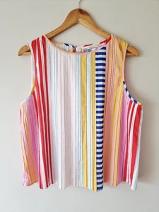 Blusa GORMAN x Mireia Ruiz Plisada Sin Mangas a Rayas TALLA 14 - Imagen 1 de 5
