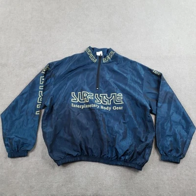 Chaqueta estilo surf vintage para hombre talla única (se adapta a XL) suéter cortavientos azul años 90 Foto 1 de 4