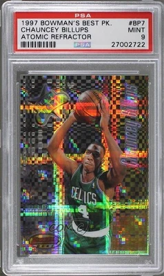Bowman's Best Picks 1997 refractor atómico Chauncey Billups PSA 9 como nuevo novato radiocontrol Foto 1 de 2
