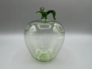 Apple Hand-blown Hanging Propagation Air Plant Bud Vase Glass Light Green Thin - Picture 1 of 9