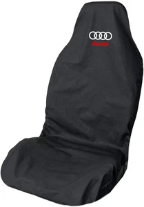 2x Audi A1 A2 Waterproof Premium Black Universal Front Car Seat Cover (PAIR) - Picture 1 of 2