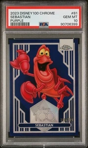 2023 Topps Disney Chrome 100 Sebastian #81 Purple Refractor /299 PSA 10 - Bild 1 von 2