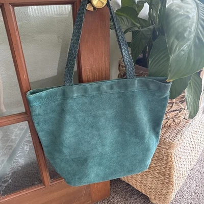 Free People We The Free Large Suede Green Tote Handbag - Image 1 of 4