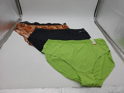 3pr NUEVO CON ETIQUETAS Ashley Stewart Plus Bragas Talla 30/32 5X Leopardo Negro Verde Lima 034 Foto 1 de 4