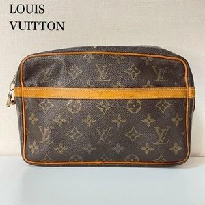 LOUIS VUITTON Monogram Compiegne M51847 Braun Leder Zweite Tasche Original Japan - Bild 1 von 11